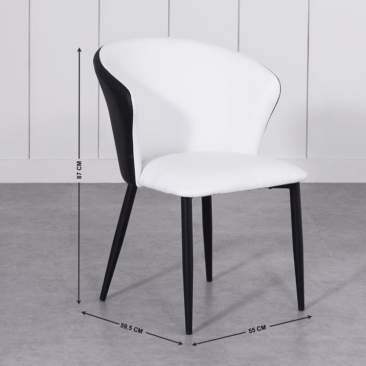 Charlie Set of 2 Faux Leather Dining Chairs - White