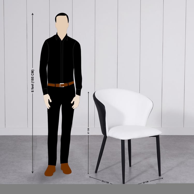 Charlie Set of 2 Faux Leather Dining Chairs - White