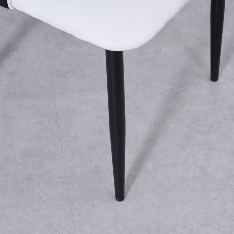 Charlie Set of 2 Faux Leather Dining Chairs - White