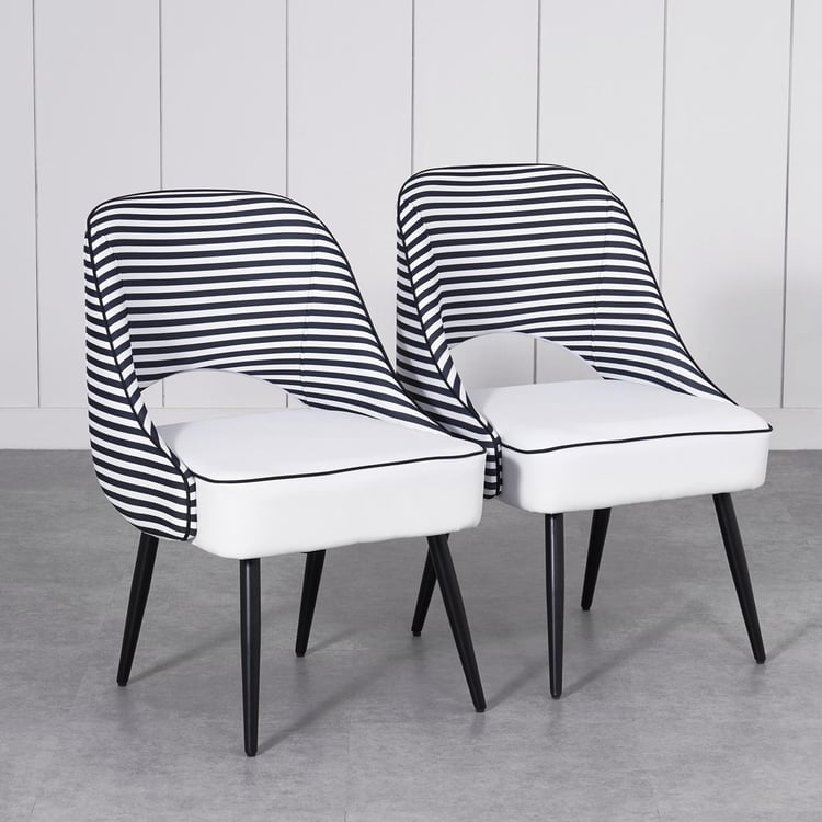 Charlie Set of 2 Fabric Dining Chairs - White