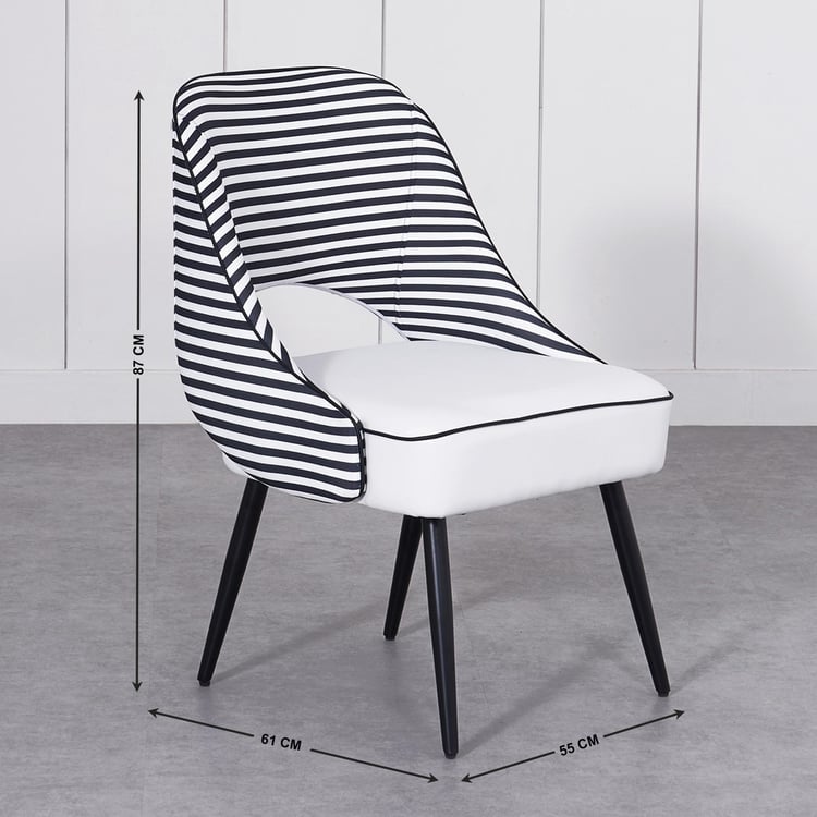 Charlie Set of 2 Fabric Dining Chairs - White