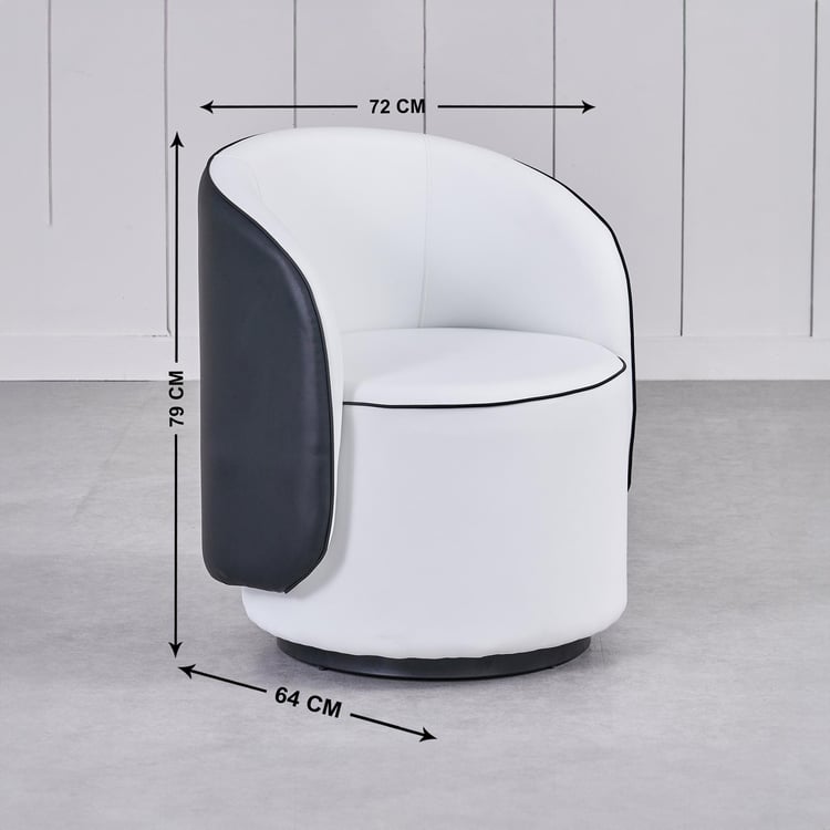 Charlie Faux Leather Accent Chair - White