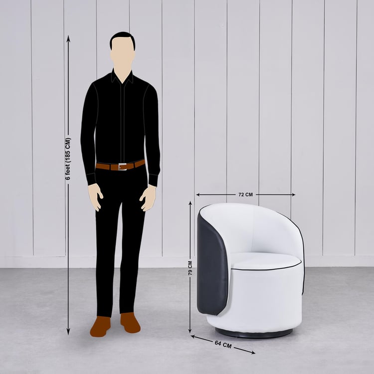 Charlie Faux Leather Accent Chair - White