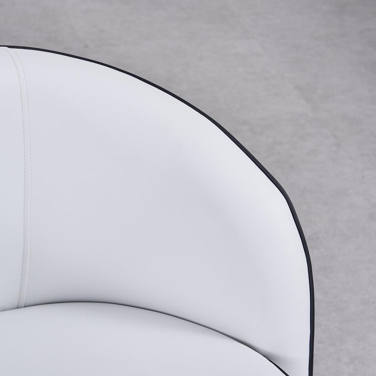 Charlie Faux Leather Accent Chair - White