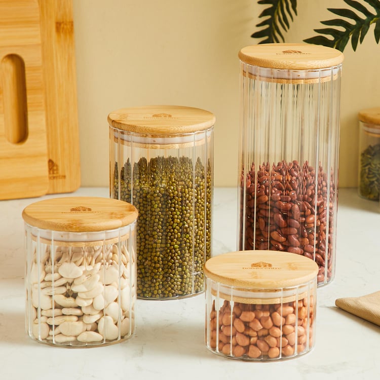 Spinel Glass Storage Canister with Bamboo Lid - 250ml