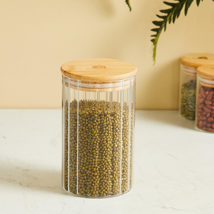 Spinel Storage Glass Canister with Bamboo Lid - 700ml