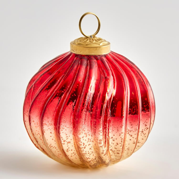 Carols Red & Gold Ombre Glass Fragrant Decor Ornament - 10x8.5cm