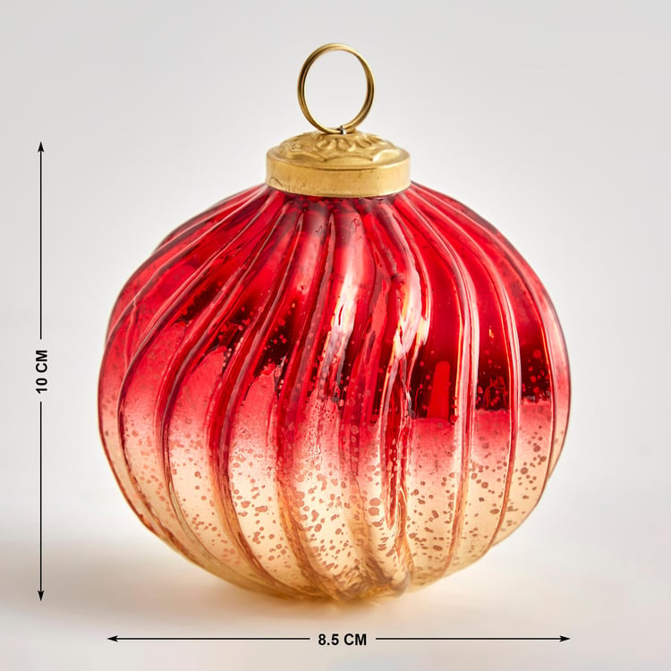 Carols Red & Gold Ombre Glass Fragrant Decor Ornament - 10x8.5cm