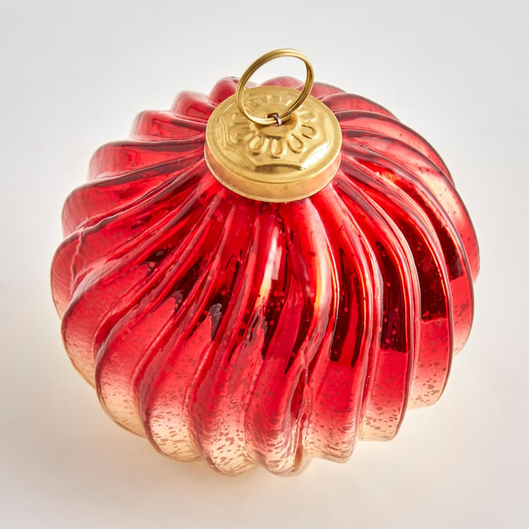 Carols Red & Gold Ombre Glass Fragrant Decor Ornament - 10x8.5cm