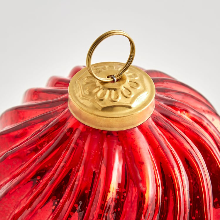 Carols Red & Gold Ombre Glass Fragrant Decor Ornament - 10x8.5cm