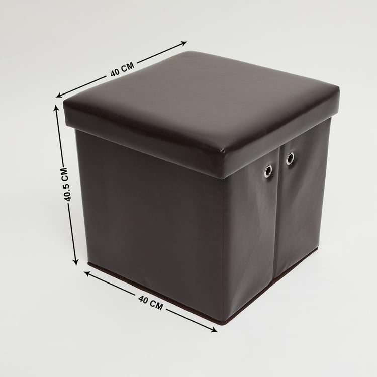 Sanderson Faux Leather Collapsible Storage Ottoman