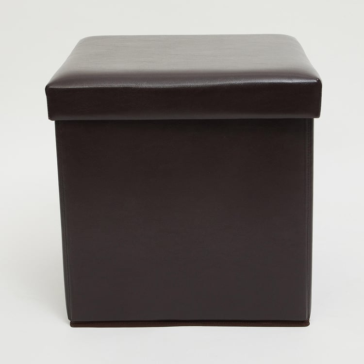 Sanderson Faux Leather Collapsible Storage Ottoman