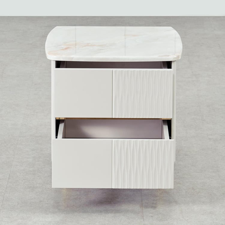 Vegas Bed Side Table with Drawers - Grey