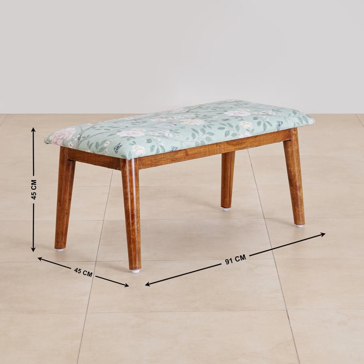 Blossom Fabric Bench - Mint