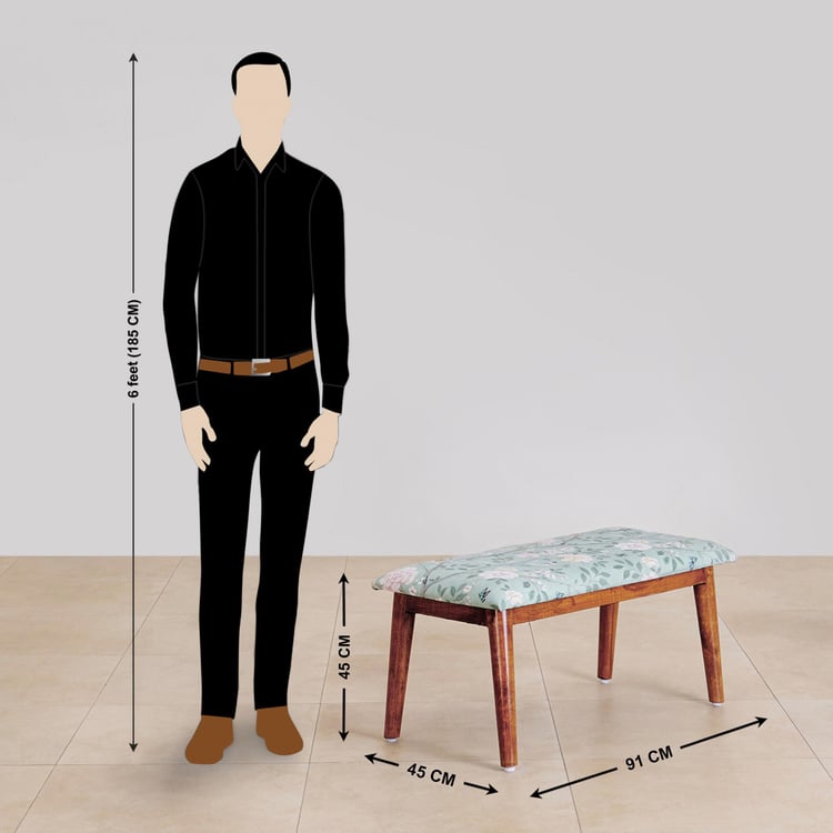 Blossom Fabric Bench - Mint