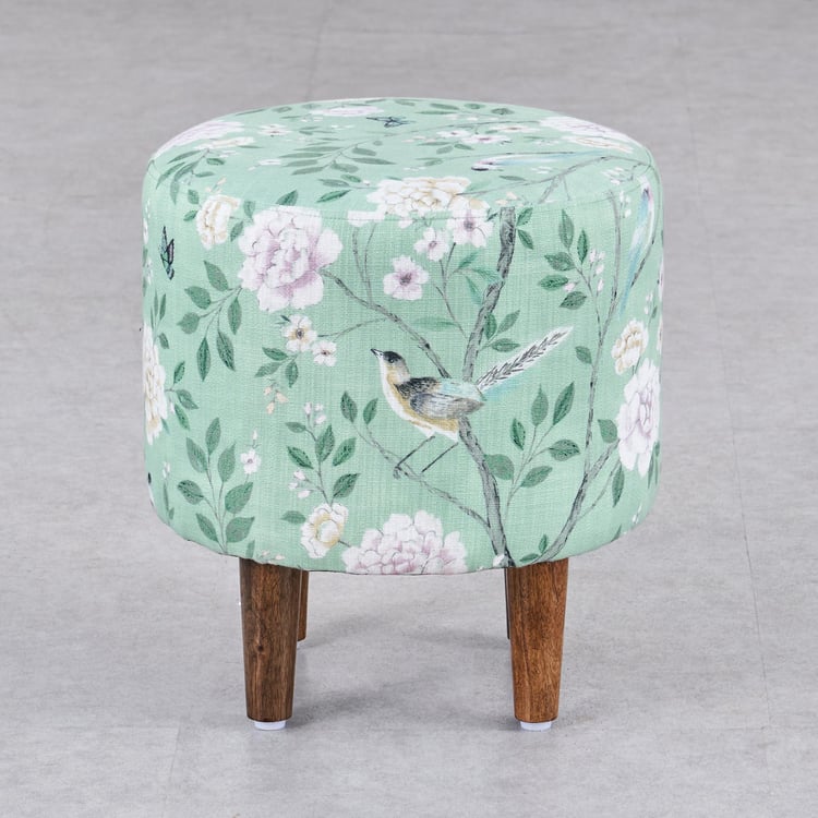 Blossom Fabric Pouffe - Mint