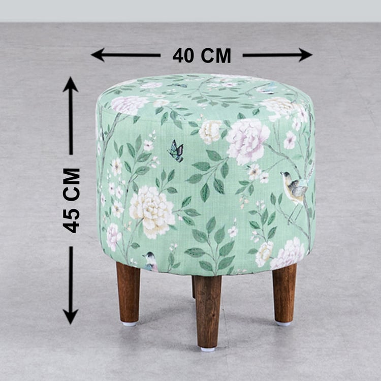 Blossom Fabric Pouffe - Mint