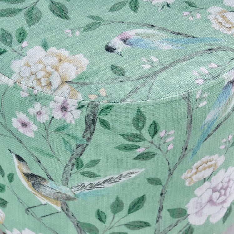 Blossom Fabric Pouffe - Mint