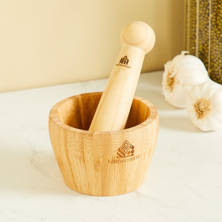 Spinel Bamboo Mortar and Pestle Set
