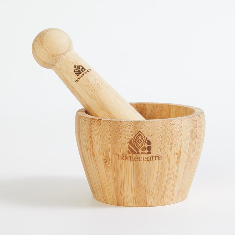Spinel Bamboo Mortar and Pestle Set