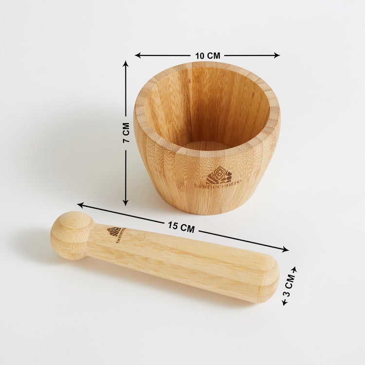 Spinel Bamboo Mortar and Pestle Set