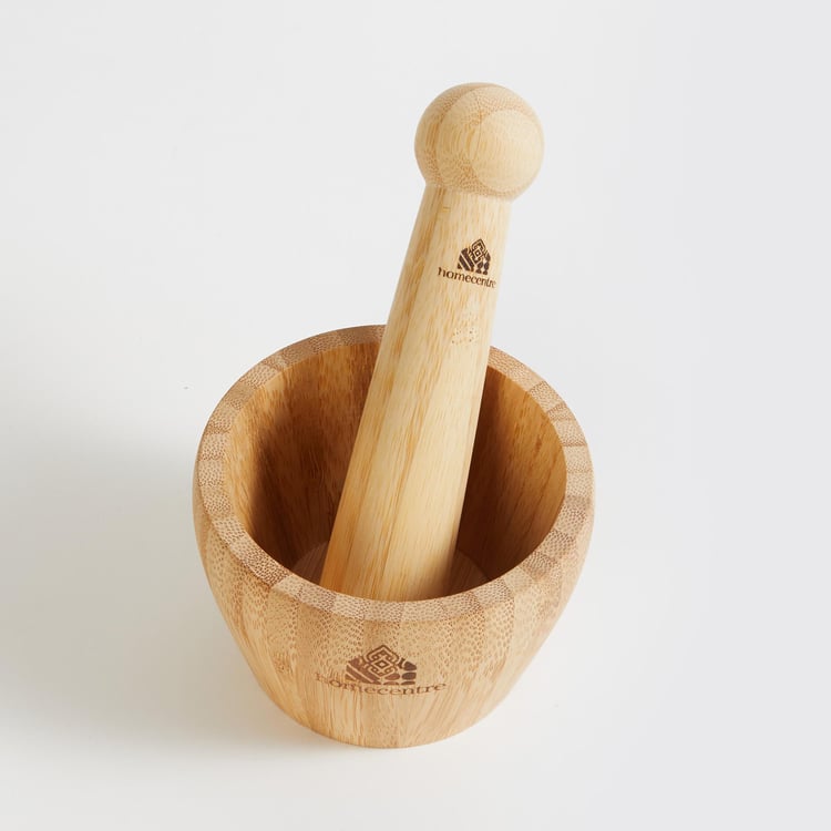 Spinel Bamboo Mortar and Pestle Set