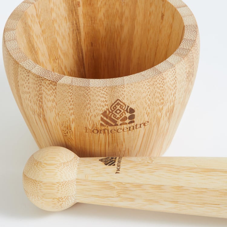 Spinel Bamboo Mortar and Pestle Set