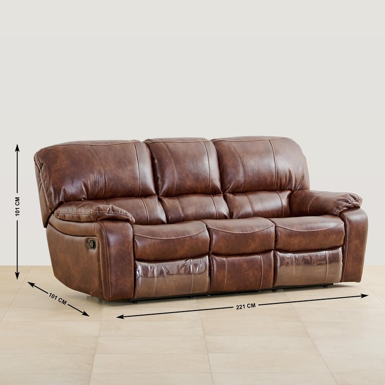 Harvey Nappa 3-Seater Recliner - Brown