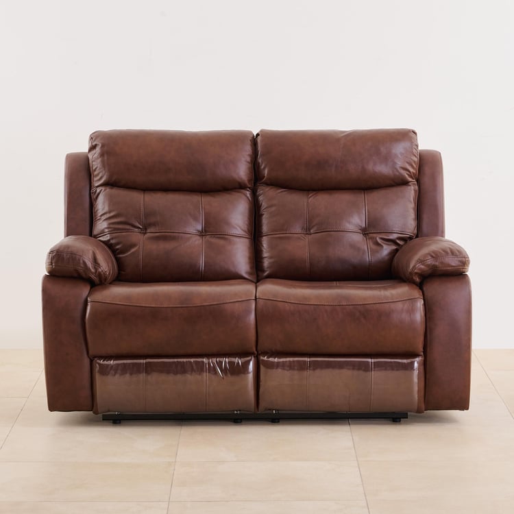 Blake Half Leather 2-Seater Electrical Recliner - Brown