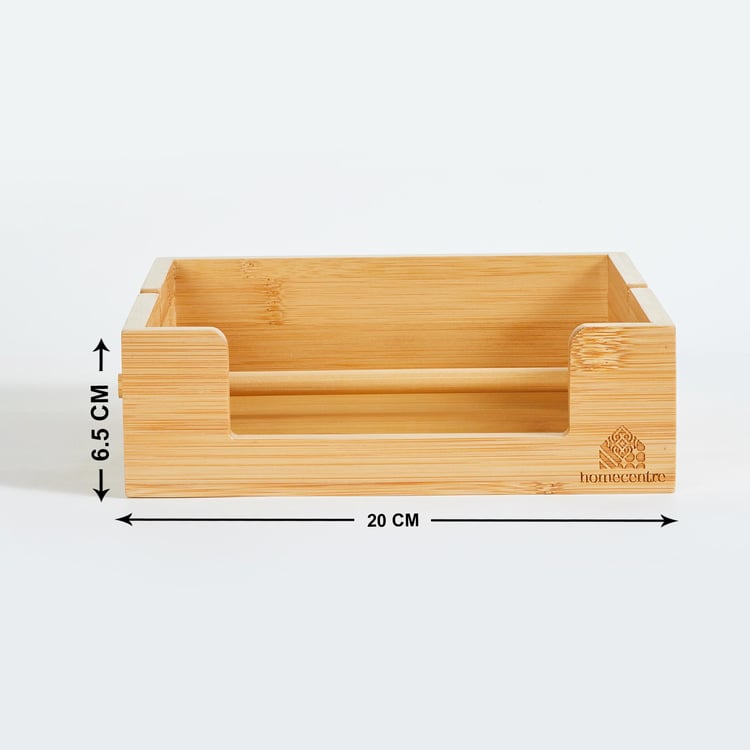Spinel Bamboo Tissue Holder - 19.4x19.4x6cm