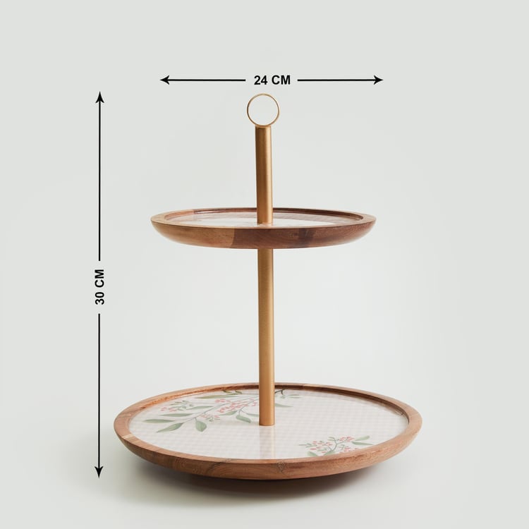 Corsica Noel Mango Wood Cake Stand