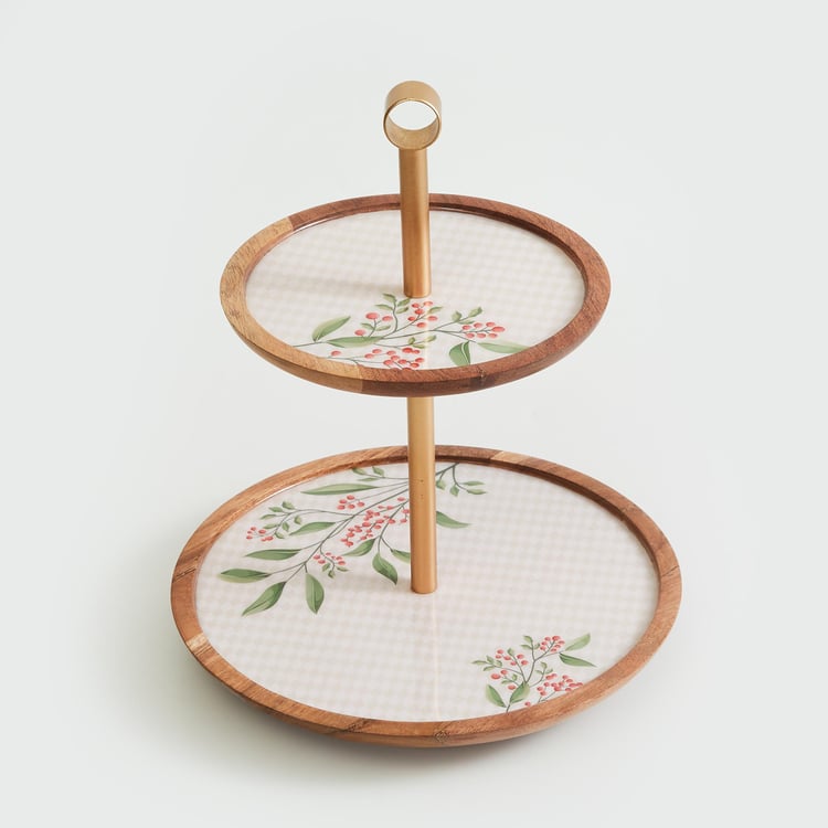 Corsica Noel Mango Wood Cake Stand