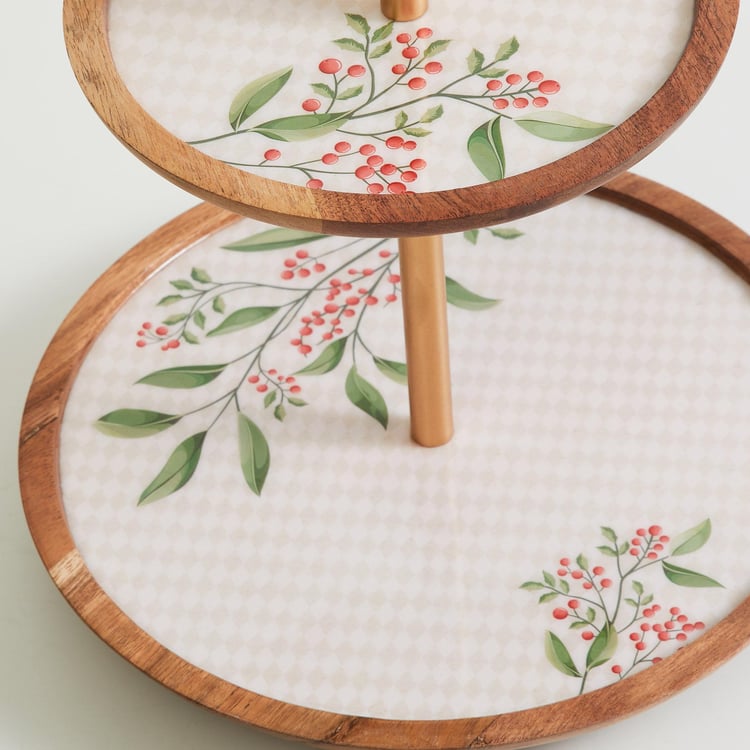 Corsica Noel Mango Wood Cake Stand