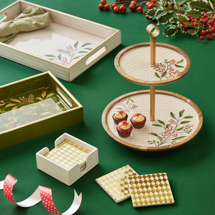 Corsica Noel Set of 6 Coasters with Stand