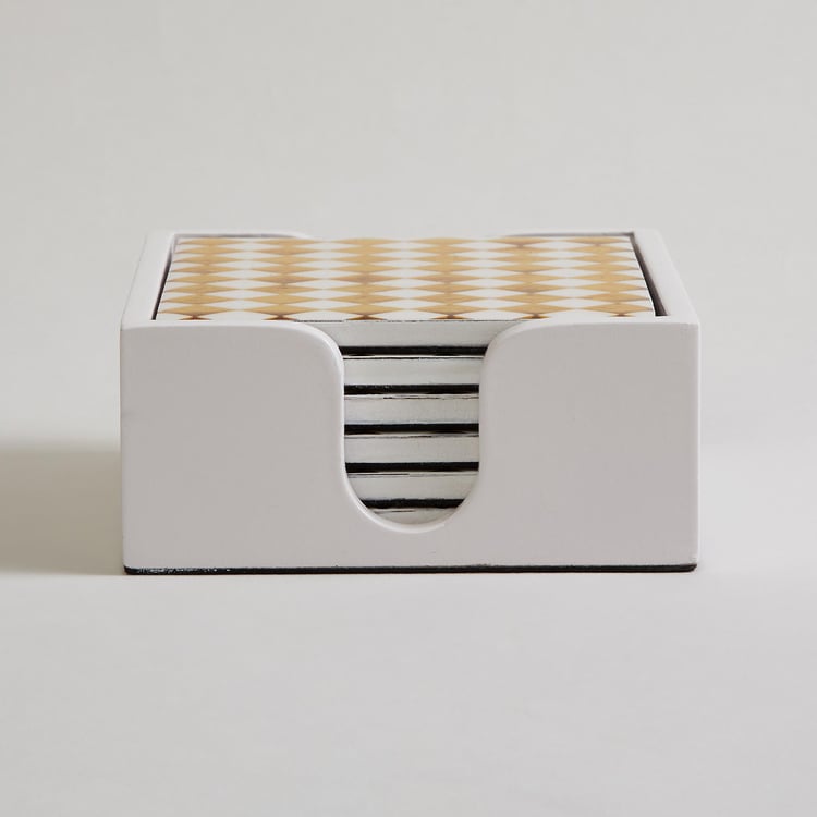 Corsica Noel Set of 6 Coasters with Stand