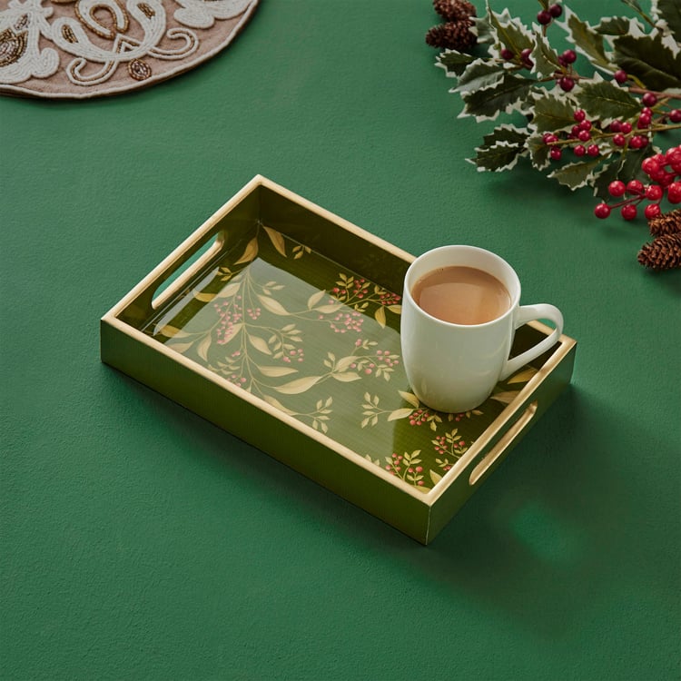 Corsica Noel Wood Printed Serving Tray - 30x20cm