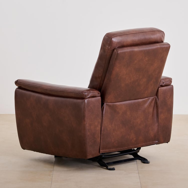 Darwin Faux Leather 1-Seater Recliner - Brown