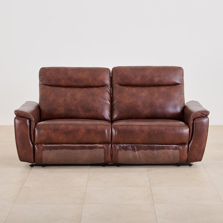 Darwin Faux Leather 3-Seater Recliner - Brown