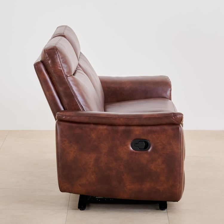 Darwin Faux Leather 3-Seater Recliner - Brown