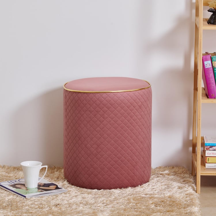 Murphy Velvet Ottoman - Rose