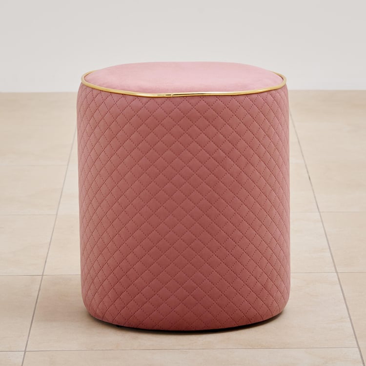 Murphy Velvet Ottoman - Rose