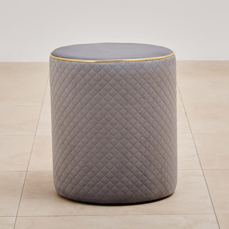 Murphy Velvet Ottoman - Grey