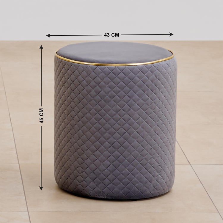 Murphy Velvet Ottoman - Grey