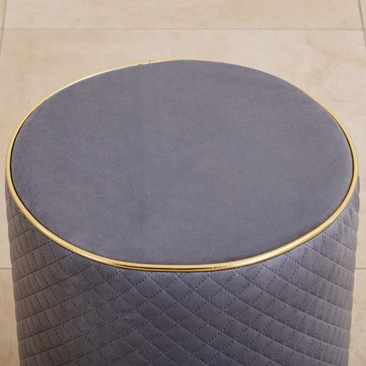 Murphy Velvet Ottoman - Grey