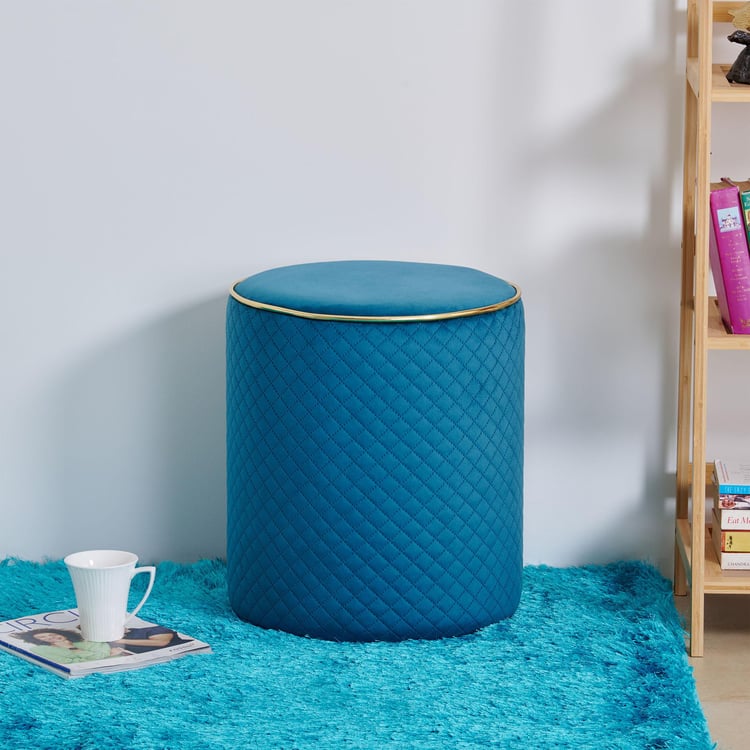 Buy Murphy Velvet Ottoman - Teal from Home Centre at just INR 2999.0