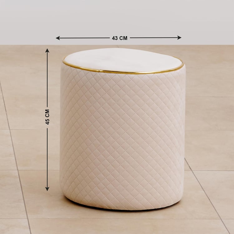 Murphy Velvet Ottoman - Beige