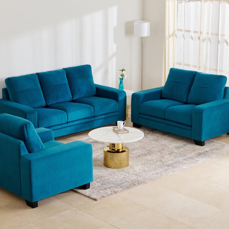 Quebec Velvet 3+2+1 Seater Sofa - Teal