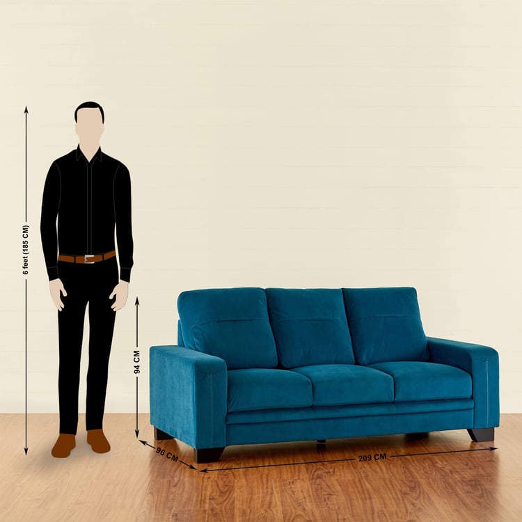 Quebec Velvet 3+2+1 Seater Sofa - Teal