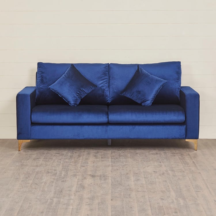 Noir Novelty Fabric 3+2 Seater Sofa Set - Blue