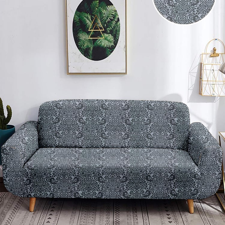 Helios Morgan Damask Jacquard 2-Seater Sofa Cover